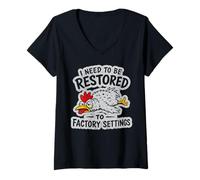 Women's I Need to Be Restored to Factory Settings V-Neck T-Shirt