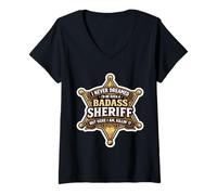 Women's I Never Dreamed I'd Become A Badass Sheriff But Here I Am V-Neck T-Shirt