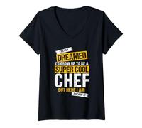 Women's I Never Dreamed I'd Grow Up to Be a Cool Chef V-Neck T-Shirt