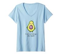 Women's I Never Drop The Ball Avocado V-Neck T-Shirt