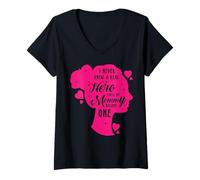 Womens I Never Knew A Real Hero Mom Breast Cancer Awareness Month V-Neck T-Shirt