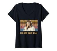 Women's I Never Said that Funny Jesus Face Palm Meme Christian Men V-Neck T-Shirt