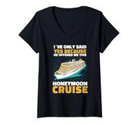 Womens I Only Said Yes for This Honeymoon Cruise - Wife V-Neck T-Shirt