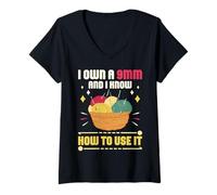 Women's I Own A 9MM and Know How to Use It V-Neck T-Shirt