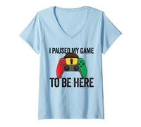Womens I Paused My Game To Be Here Video Game Juneteenth V-Neck T-Shirt