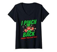 Women's I Pinch Back Harder Than Last Year St Patricks Day Funny V-Neck T-Shirt