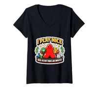 Women's I Play Nice Until Victory Points are Involved Boardgame Joke V-Neck T-Shirt