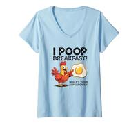 Womens I Poop Breakfast What's Your Superpower V-Neck T-Shirt