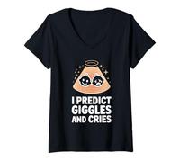 Womens I Predict Giggles and Cries Ultrasound Technician V-Neck T-Shirt