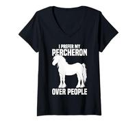 Women's I Prefer My Percheron Over People V-Neck T-Shirt