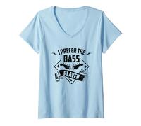 Womens I Prefer The Bass Player Guitar Bassist V-Neck T-Shirt