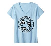 Women's I Purrfur Cats Over People Funny Cat Lover V-Neck T-Shirt