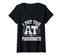 Womens I Put The at in Passionate Athletic Trainer V-Neck T-Shirt