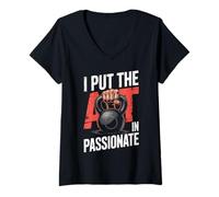 Womens I Put The at in Passionate Funny Athletic Trainer V-Neck T-Shirt