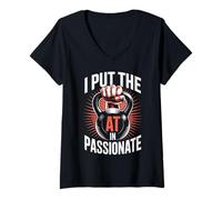 Womens I Put The at in Passionate Funny Athletic Trainer V-Neck T-Shirt