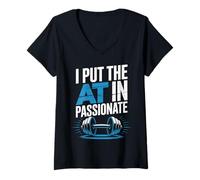 Womens I Put The at in Passionate Funny Athletic Trainer V-Neck T-Shirt