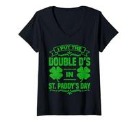 Women's I Put The Double D's in St. Paddy's Day Funny Irish V-Neck T-Shirt