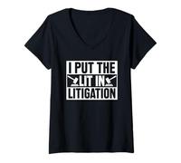 Women's I Put The Lit in Litigation V-Neck T-Shirt