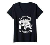 Womens I Put The PA in Passion Funny Physician Assistant V-Neck T-Shirt