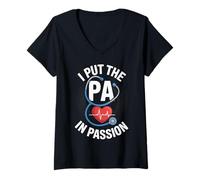 Womens I Put The PA in Passion Physician Assistant V-Neck T-Shirt