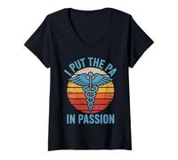 Womens I Put The PA in Passion Physician Assistant V-Neck T-Shirt