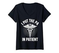 Womens I Put The PA in Patient Funny Physician Assistant PA V-Neck T-Shirt