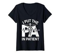 Womens I Put The PA in Patient Physician Assistant V-Neck T-Shirt
