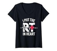Womens I Put The RT in Heart Respiratory Therapist V-Neck T-Shirt