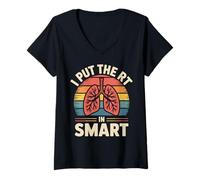 Womens I Put The RT In Smart Funny Respiratory Therapist RT V-Neck T-Shirt
