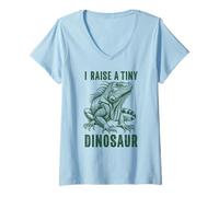 Womens I Raise A Tiny Dinosaur Iguana V-Neck T-Shirt