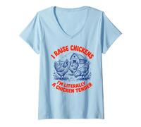Women's I Raise Chickens I'm Literally A Chicken Tender V-Neck T-Shirt
