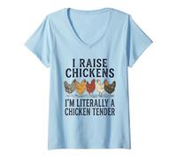Women's I Raise Chickens I'm Literally a Chicken Tender V-Neck T-Shirt