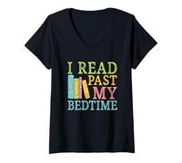Womens I Read Past My Bedtime Book Quote Humor V-Neck T-Shirt
