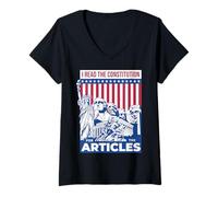 Womens I Read the Constitution for the Articles Funny USA Law Joke V-Neck T-Shirt