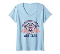 Womens I Read the Constitution for the Articles Funny USA Law Joke V-Neck T-Shirt