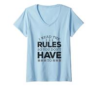 Womens I Read The Rules So You Don't Have to Funny Board Game V-Neck T-Shirt