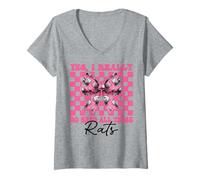 Womens I Really Do Need All These Rats Funny Rat Girl Mom Mouse V-Neck T-Shirt