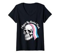 Womens I Reject My Mortal Flesh LGBTQ+ Queer Expression |-- V-Neck T-Shirt