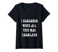Womens I Remember When All This was Farmland V-Neck T-Shirt