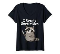 Women's I Require Supervision Clumsy Chaotic V-Neck T-Shirt