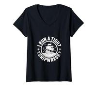 Womens I Run A Tight Shipwreck V-Neck T-Shirt