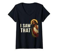 Women's I Saw that Black Jesus Funny Christian Meme V-Neck T-Shirt