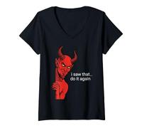 Women's I Saw that Satan Jesus Faith Unapologetic Christian V-Neck T-Shirt