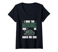 Womens I Saw The Hodag And He Owes Me 20$ Funny Cryptozoology Lover V-Neck T-Shirt