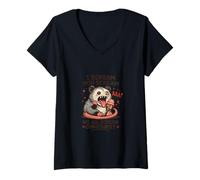 Women's I Scream You Scream We All Scream Constantly Opossum Funny V-Neck T-Shirt