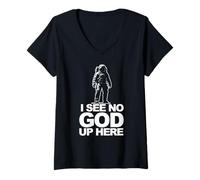 Womens I See No God Here V-Neck T-Shirt