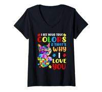 Womens I See Your True Colors & That's Why I Love You V-Neck T-Shirt