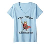 Womens I Shall Shenan Then Shenanigan Cute Quest Frog V-Neck T-Shirt