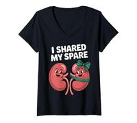 Womens I Shared My Spare Kidney Donor Awareness Kind Humorous V-Neck T-Shirt