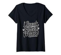 Women's I Speak Fluent Meow V-Neck T-Shirt